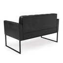 Ver imagem 4 de Kit 1 Sofá Namoradeira e 2 Poltronas Elisa Corano Preto Base Metálica Industrial Preto - D'Rossi