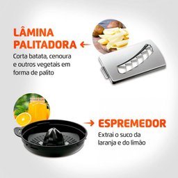 Multiprocessador de Alimentos Mondial Turbo Chef 9 em 1 MPN-01-BF com 2 Velocidades + Pulsar 1000 W - 6 Multiprocessador de Alimentos Mondial Turbo Chef 9 em 1 MPN-01-BF com 2 Velocidades + Pulsar 1000 W - 6