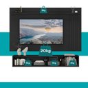 Ver imagem 6 de Conjunto Rack e Painel para TV 160cm e 180cm MDP Preto Móveis Carraro
