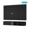 Ver imagem 4 de Conjunto Rack e Painel para TV 160cm e 180cm MDP Preto Móveis Carraro