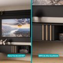 Ver imagem 3 de Conjunto Rack e Painel para TV 160cm e 180cm MDP Preto Móveis Carraro