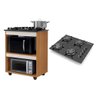 Kit Balcão para Cooktop Cozinha Kaiki Turim Nature Off White com Fogão Cooktop Chef 4 Bocas Preto Ch - 1