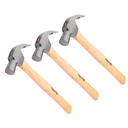 Ver imagem 1 de Kit 3 Martelos Unha 23mm Aço Forjado Cabo Madeira Troya Tools