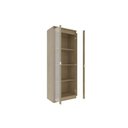 Ver imagem 4 de Cristaleira Sala Me-4189 c/2 Portas de Vidro e 3 Prateleiras Amêndoa/Branco Tecnomobili