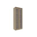 Ver imagem 1 de Cristaleira Sala Me-4189 c/2 Portas de Vidro e 3 Prateleiras Amêndoa/Branco Tecnomobili