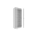 Ver imagem 3 de Cristaleira Sala Me-4189 c/2 Portas de Vidro e 3 Prateleiras Amêndoa/Branco Tecnomobili