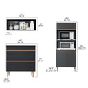 Ver imagem 4 de Cozinha Modulada com Balcão Pia 360x202cm 6 Peças MDP Preto Prime