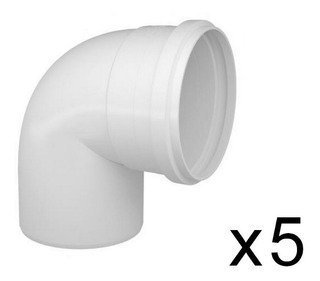 Kit C/ 5 Joelho Cotovelo Esgoto 90ºg Branco Dn 100mm Krona - 1