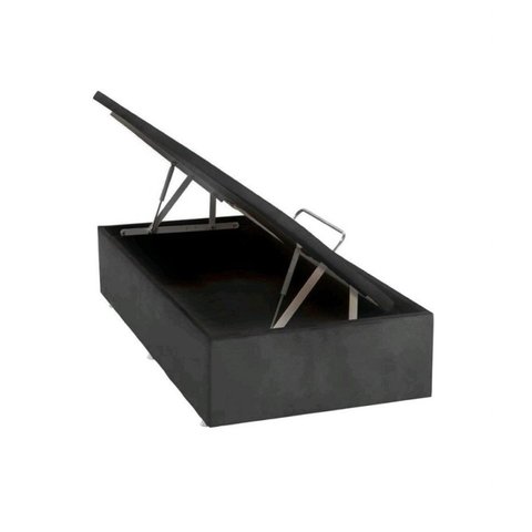 Base Baú Physical Camurça Solteiro 88x188x39cm Ortobom Cinza