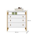 Ver imagem 3 de Kit Infantil Guarda Roupa 3 Portas 2 Gavetas com Comoda 3 Gavetas e Berço Mini Cama Magia Branco