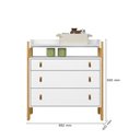 Ver imagem 3 de Kit Infantil Guarda Roupa 3 Portas 2 Gavetas com Comoda 3 Gavetas e Berço Mini Cama Magia Branco