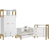Kit Guarda Roupa com Cômoda Infantil e Berço Mini Cama Magia Q01 Branco Clique Chique - 1