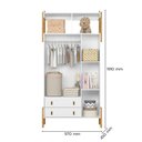 Ver imagem 2 de Kit Infantil Guarda Roupa 3 Portas 2 Gavetas com Comoda 3 Gavetas e Berço Mini Cama Magia Branco