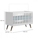 Ver imagem 3 de Quarto Bebê Infantil Q Encanto Berço Vira Cama e Comoda Sapateira 1 Portas 4 Gavetas Retrô Qmovi