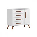 Ver imagem 4 de Quarto Bebê Infantil Q Encanto Berço Vira Cama e Comoda Sapateira 1 Portas 4 Gavetas Retrô Qmovi