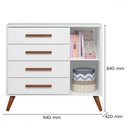 Ver imagem 5 de Quarto Bebê Infantil Q Encanto Berço Vira Cama e Comoda Sapateira 1 Portas 4 Gavetas Retrô Qmovi