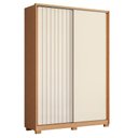 Ver imagem 1 de Guarda Roupa Solteiro Frizatto 02 Portas de Correr Freijo Off White Titanium - Móveis Albatroz