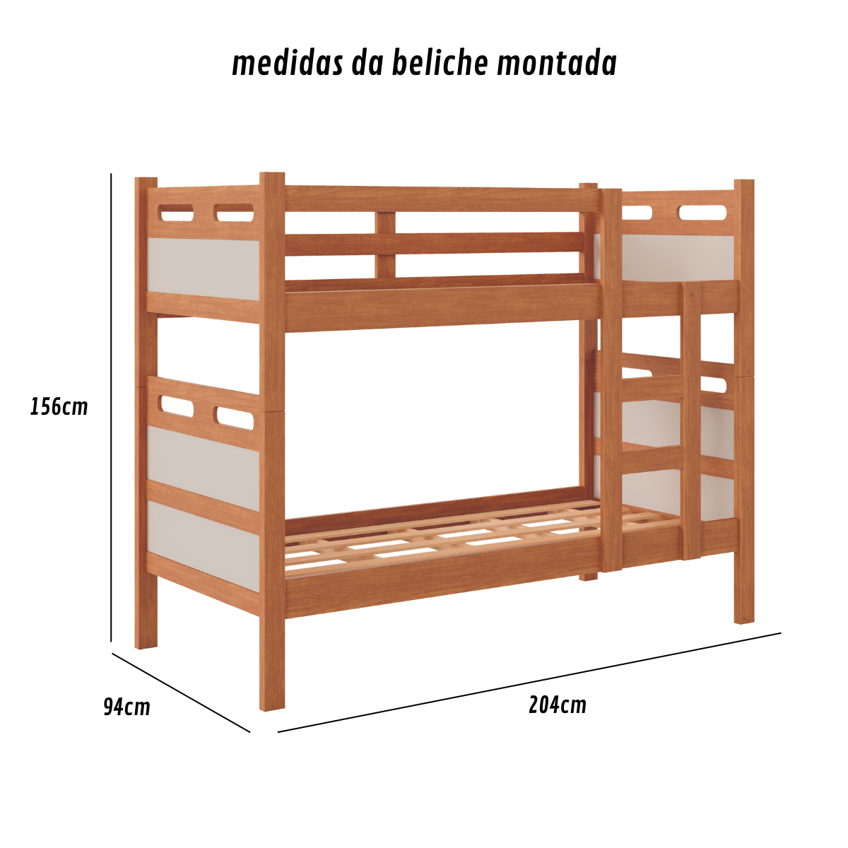 Beliche com Cama Auxiliar Jaspe Treliche Mdf Cor:off Nature - 5