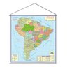 Mapa Da América Do Sul Político E Rodoviário Escolar Banner Grande Lona Pendurar 120cm X 90cm Zona L - 1