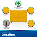 Ver imagem 3 de Cabeceira Estofada Moderna e Elegante para Cama de Casal 140 Eros Suede