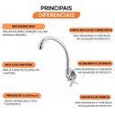 Ver imagem 3 de Torneira Cozinha Parede Soluz 27380 Meber - Cromado