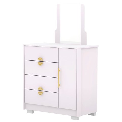 Cômoda para Quarto 93cm com Espelho Nara Flex Branco V02 - Mpozenato