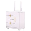 Ver imagem 1 de Cômoda para Quarto 93cm com Espelho Nara Flex Branco V02 - Mpozenato