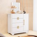 Ver imagem 5 de Cômoda para Quarto 93cm com Espelho Nara Flex Branco V02 - Mpozenato