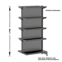 Ver imagem 3 de Gondola Centro 170 Amapa Flex Kit 9 Metros 1 Ponta Preto SPE - Amapá