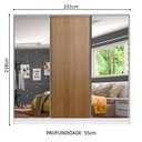 Ver imagem 3 de Guarda Roupa Juvenil 100% Mdf Madesa Kevin 3 Portas de Correr com Espelhos - Branco/rustic