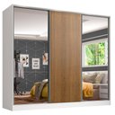 Ver imagem 2 de Guarda Roupa Juvenil 100% Mdf Madesa Kevin 3 Portas de Correr com Espelhos - Branco/rustic