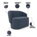 Ver imagem 3 de Sofá Namoradeira e 2 Poltronas Orgânica para Sala Malu Suede Azul Marinho M11 - D’Rossi