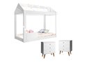 Ver imagem 1 de Quarto Infantil Completo com Mesa de Cabeceira Status 3 Gav e Cama Montessoriana Crystal Branco - Re