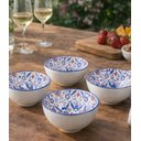Ver imagem 1 de Jogo 4 Bowls Porcelana Estampada Boho Mediterrâneo com Caixa Presente Premium