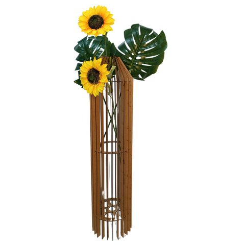 Vaso de Chão Decorativo Grande Mdf Penedo:mdf Cru/90x20cm