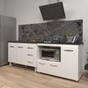 Ver imagem 2 de Armário Cozinha Balcão Gabinete de Pia 120 Cm Bruna e Balcão Alana para Fogão Cooktop 4 Bocas e Forn