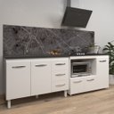 Ver imagem 3 de Armário Cozinha Balcão Gabinete de Pia 120 Cm Bruna e Balcão Alana para Fogão Cooktop 4 Bocas e Forn
