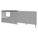 Ver imagem 1 de Armário Cozinha Balcão Gabinete de Pia 120 Cm Bruna e Balcão Alana para Fogão Cooktop 4 Bocas e Forn