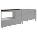 Ver imagem 5 de Armário Cozinha Balcão Gabinete de Pia 120 Cm Bruna e Balcão Alana para Fogão Cooktop 4 Bocas e Forn