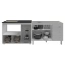 Ver imagem 4 de Armário Cozinha Balcão Gabinete de Pia 120 Cm Bruna e Balcão Alana para Fogão Cooktop 4 Bocas e Forn