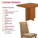 Ver imagem 5 de Mesa de Jantar Olimpia 4 Lugares Quadrada MDF Laminado 90cm Amadeirado Moderna 90cm