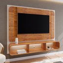 Ver imagem 1 de Painel para TV até 75 Polegadas com 180,5cmx149cm Led e Nichos Monet Bege Off White/Mel