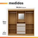 Ver imagem 3 de Guarda Roupas Casal Capela com Espelho 2 Portas 4 Gavetas Raissa