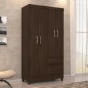 Ver imagem 1 de Guarda Roupa Casal Vila Serena 4 Portas 2 Gavetas MDP Ébano Demóbile