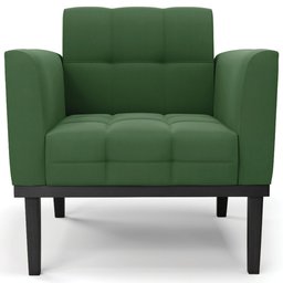 Poltrona Base Madeira Preto Kit 2 Ana Suede Verde - Ibiza - 6