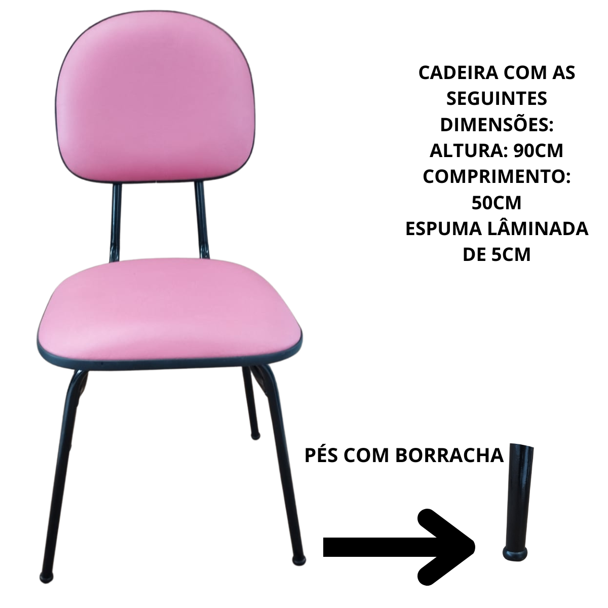 Lavatório Salão Portátil Rosa + Cadeira para Sentar Fixa - 3