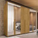 Ver imagem 1 de Guarda-Roupa Casal 6 Portas 100% MDF com Espelhos e Pés Volpi Marrom/Cumaru