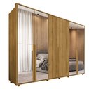 Ver imagem 3 de Guarda-Roupa Casal 6 Portas 100% MDF com Espelhos e Pés Volpi Marrom/Cumaru