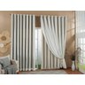 Cortina Gaze De Linho Forro Blackout 3,00x2,20 Sala E Quarto Palha/Marfim - 2