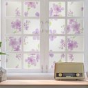 Ver imagem 3 de Pelicula Adesivo Eletrostatica Vidro Orquidea Flores Roxas